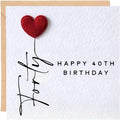40th Birthday Card for Women, Mum, Sister, Wife - 3D Red Heart Balloon Design, Special Card Gift for Female Friend, Daughter, Husband, Brother, Blank Inside with Envelope (14x14 cm)