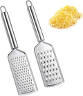 2PCS Kitchen Grater, Cheese Grater Fine Grater with Handle Stainless Steel Blade for Chocolate, Cheese, Carrot, Ginger, Coconut, Nuts