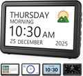 Roxicosly Digital Calendar Alarm Clocks,7" Dementia Clock for Elderly with 20 Custom Alarms 20 Reminders,12 Themes 9 Colors,10 Levels Auto Dimmer,18 Ringtones,Non-Abbreviated Day Date,HD Photo Frame