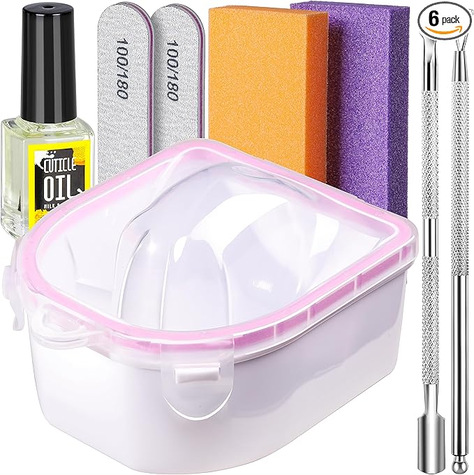 Teenitor Nail Soak off Bowl, Acrylic Nail Remover Kit Soak off Gel Nail Polish Remover Kit, Gel Nail Remover Kit with Cuticle Remover Tools, Cuticle Oil, Cuticle Pusher, Cuticle Peeler