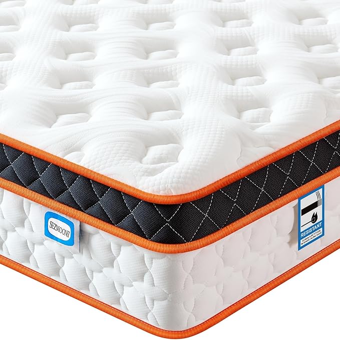 Double Mattress 4FT6, Gel Memory Foam, Individually Medium Firm Pocket Sprungs Double Size Mattresses, Orthopedic Hybrid Mattress for Back Pain Relief 135x190x23cm