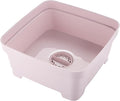 Minky Washing Up Bowl with Sink Plug Strainer, Multipurpose Square Basin, Dusty Pink, 11L, UK Made