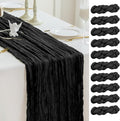 Sioloc Black Cheesecloth Table Runner Decor 10ft Boho Gauze Rustic Cheese Cloth Runner for Tea Wedding Party Baby Bridal Shower Home Decorations