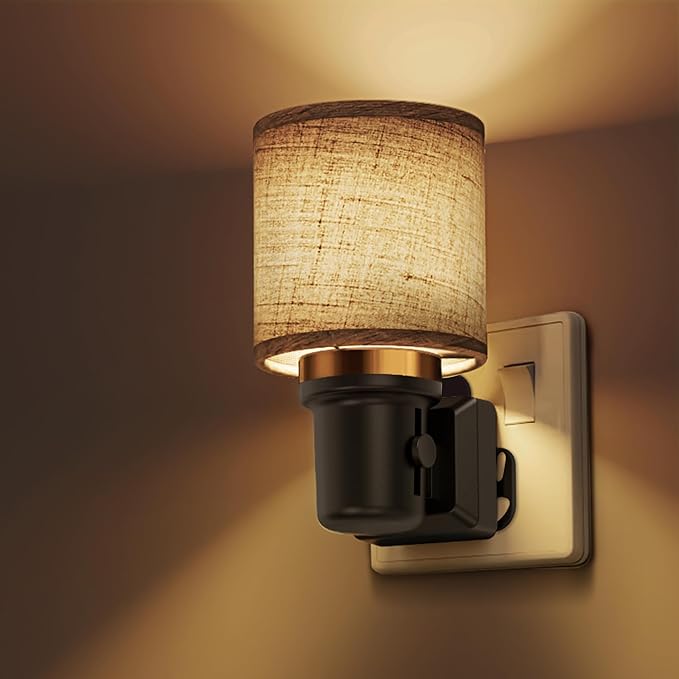 LOHAS-LED Night Light Plug in Wall with Dusk to Dawn Photocell, LED Night Lamp with White Cylindrical Dimmable Socket Light,3000K Warm White 1W LED Nightlight for Hallway,Bedrooms and Stair Toddler[Energy Class F]