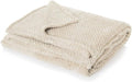 Dreamscene Throws for Sofas Cream Blanket, Soft Cosy Warm Honeycomb Waffle Mink Fleece Blanket for Bed Settee Large Sofa Throw Fluffy King Size Blankets Faux Fur Throw, 200 x 240cm