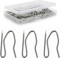 Curtain Hooks - Heavy Duty Metal Pin Hooks, 50 Pack Zinc Curtain Hooks for Pencil Pleat Curtains, Tracks, Rings and Rails