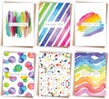 Thank you Cards Multipack of 24 with Envelopes. 6 Watercolour designs. 10 x 15cm. Blank Inside for Teachers, Weddings, Kids. Made in the UK.