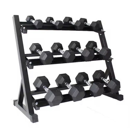 Dumbbell Rack Weight Stand Storage Hex 3 Tier Wide Heavy Duty Home Gym