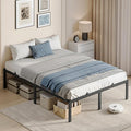 VASAGLE Double Metal Bed Frame, 135 x 190 cm, Under-Bed Space, Modern Style, for Guest Room, Easy Assembly, Ink Black RMB156BD01
