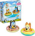 Toomies Bluey Bath Float 2 Pack | Pouring Cup Bluey and Bingo ToddlerBath Toys in Floating Pool Rings with Water Wheels | Officially Licensed BlueyToys | Toddler Toys for 18 Month Old Plus