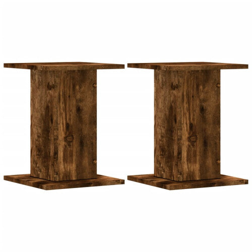 (smoked oak, 30 x 30 x 40 cm) vidaXL Speaker Stands Living Room Speaker Floor Stand 2 pcs Engineered Wood