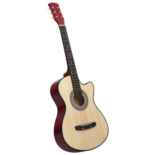 vidaXL Western Acoustic Cutaway Guitar with 6 Strings 38 Basewood Music Guitar