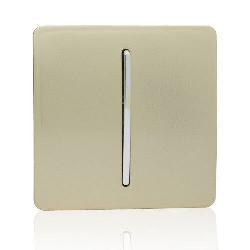 Trendi 1 Gang 2 Way Artistic Modern Glossy 10 Amp Rocker Tactile Light Switch Champagne Gold