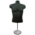 (Black, With Stand) 3/4 Male Hanging Mannequin Body Form Shop Display
