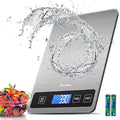 Digital Kitchen Scales with Large LCD Display, Food Weighing Scale 15kg for Cooking Bakery, Electric Baking Scales with Tare Function, Grams and Oz, Backlight LCD, 1g/0.1oz Accuracy