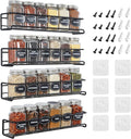 Spice Rack 4 Pack Spice Rack Wall Mounted Organizer with Adhesive Stickers & Screws for kitchen condiments