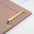 (160mm Handle) Brushed Brass 64mm Shaker Cup Handle & Knobs
