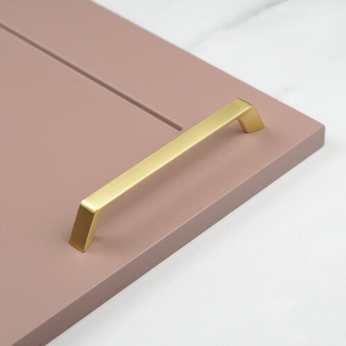 (160mm Handle) Brushed Brass 64mm Shaker Cup Handle & Knobs
