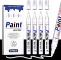 White Paint Pens, Permanent Paint Markers, 2-2.8mm Round Tip, White Marker Pen for Rock Painting, Tyre, Metal, Glass, Wood, Plastic, Leather, Ceramic, 4 Oil-based Waterproof Ink Pen Set
