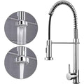 Chrome Monobloc Kitchen Sink Mixer Tap Swivel and Spring Spout