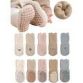 (0-12 Months) Baby Non-Skid Warm Thick Socks - Anti-Skid Grip Crew Slipper Socks for Newborns, Infants & Toddlers (Boys & Girls)
