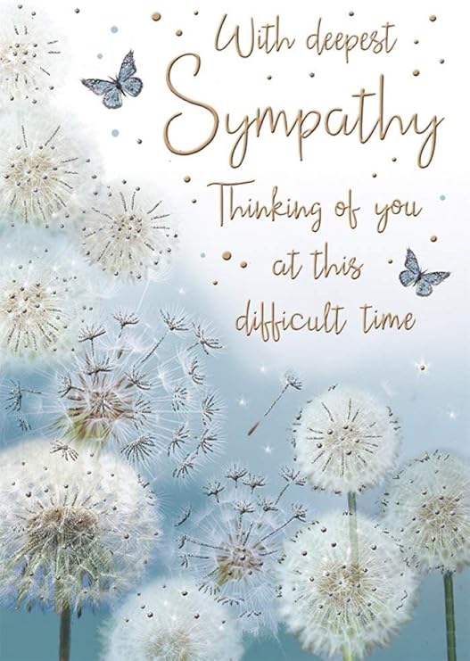 Sad Loss - Gold Foiled Deepest Sympathy Card - Thinking of You
