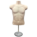 (Skin Tone, With Stand) 3/4 Male Hanging Mannequin Body Form Shop Display