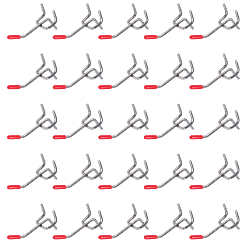 25x Single Pegboard Hooks 50mm Wall Retail Display Shop Peg Fits 25mm