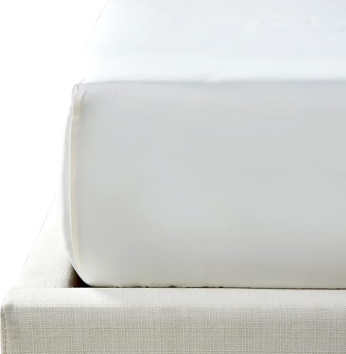 NTBAY 500 Thread Count 100% Egyptian Cotton Double Fitted Sheet, Super Soft Cozy and Breathable Deep 12" / 30cm Fitted Bed Sheet, White
