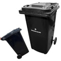240L Black Wheelie Bin - Outdoor Garden, Household, Commercial, Industrial Standard Size Wheel Bin for Trash and Rubbish | Rubber Wheels, Council Size Waste & Recycle Bins - Large 240 Litre with Lid