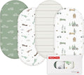 GLLQUEN BABY 4Pack Moses Basket Fitted Sheets, Newborn Pram Sheets Fitted, 100% Microfiber Oeko-tex100 Cozy and Breathable Crib Baby Bassinet Sheets for Boy and Girl(Car)