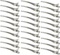 30 Pcs Duck Bill Hair Clips, Pin Curl Clips, Metal Hair Clips, Hair Sectioning Clips, 3.5 Inch Rustproof Metal Alligator Curl Clips with Holes for Hair Styling, Hair Accessories, Silver