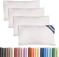 King Size Pillow Cases 4 Pack 50x90cm - Extra Soft Pillowcases, Cooling and Breathable Double Brushed Microfiber, Durable Wrinkle Free, Machine Washable, Hotel Quality Pillow Covers - Light Grey