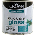 Crown 2.5L Quick Dry Gloss Paint - Pure Brilliant White for Wood & Metal - Durable, Long-Lasting Finish