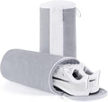 Shoe Washing Machine Bag 2Pcs, Fluffy Fibers Keep 360° Wrap-around Cleaning, Trainer Washing Machine Bag Durable Hidden Zipper Reusable for Shoes and Clothing, for Sneakers, Dolls (Grey)
