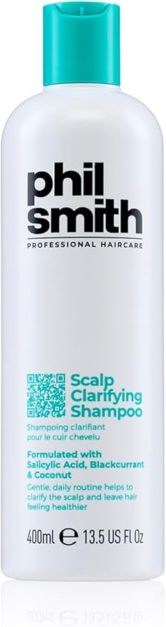 Phil Smith Professional Scalp Clarifying Shampoo - Deep Cleansing Shampoo with Salicylic Acid for Oily & Greasy Hair, Build-Up & Detox Care - 400ml