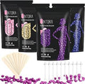 Hard Wax Beads for Hair Removal, 400g Stripless Wax Beads for Body, Brazilian Bikini Face Legs Eyebrow, Hot Waxing Beads with 10 Applicators 10 Nose Wax Sticks