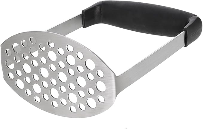 Stainless Steel Potato Masher, Baby Food Masher with Non Slip Handle for Mashed Potatoes, Jam, Vegetables and Fruits