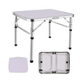 Foldable Camping Table 60x45x26/56 cm - Adjustable Height, Aluminum Frame with MDF Top, Portable Picnic Desk with Handle