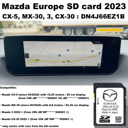 Mazda CX-5, CX5 SD card map update UK & Europe 2023 - DN4J66EZ1B