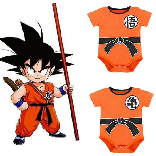 (HY2274, 70(3-6months)) Son Goku Outfits Summer Baby Newborn Baby Boy Girl Romper Bodysuit Jumpsuit Sunsuit Cartoon Clothes
