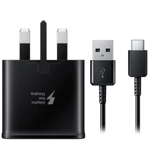 Official Samsung 15W Super Fast Charging USB Plug and USB-C Cable-Black