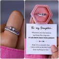 (Silver, To My Daughter) To My Daughter- Drive Away Your Anxiety Fidget Rings -Adjustable Spinner Anxiety Ring Gift For Her Birthday Gift Back To School Gift