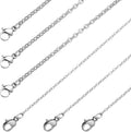Naler 6 Packs Necklace Chains Bulk Stainless Steel Chain Necklaces Curb Chain Necklace 1.5/2.4mm Width, 18" 20" 24" Length, Durable Versatile DIY Jewelry for Necklaces Accessories