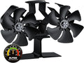 Wood Stove Fan Silent Operation | Eco-friendly 12-Blade Log Burner Fan | Heat Powered Fireplace/Log Burner Accessories for Wood Burner/Burning Stove with Log Burner Thermometer