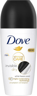 Dove Advanced Care Invisible Dry Anti-Perspirant Roll On Women's Deodorant with Triple Moisturising technology for 72 hours of protection 50 ml