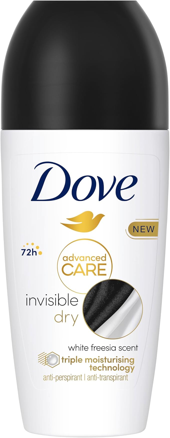 Dove Advanced Care Invisible Dry Anti-Perspirant Roll On Women's Deodorant with Triple Moisturising technology for 72 hours of protection 50 ml