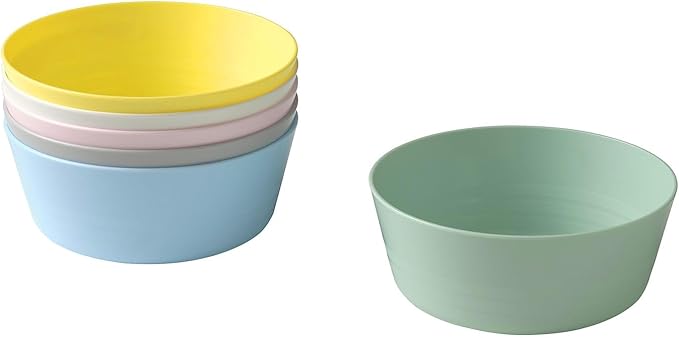 Ikea 204.613.78 Kalas Pack of 6 Plastic Bowl Dishes Multi Coloured Pastel