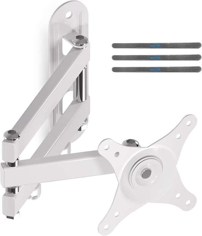Suptek TV Wall Mount Swivel Tilt Rotation Full Motion Adjustable Articulating for Most 15-32 inch LED, LCD Monitor Wall Mount VESA 75/100, White (MA2720W)