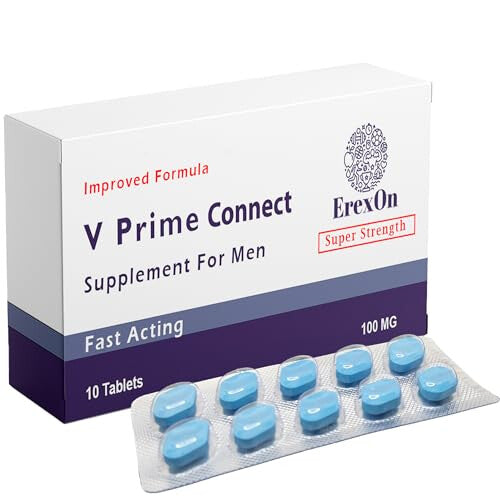 - V Prime Connect 10 Tablets | 100mg Herbal Supplement for Men | Erection Health Support | Performance & Enhancement | Cordyceps Sinensis Ashwagandha